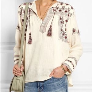 Isabel Marant Vicky embroidered cotton-muslin top
